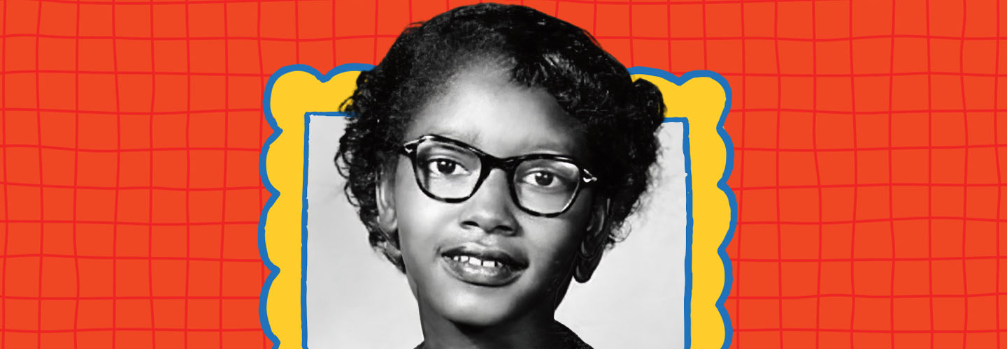 Historical photo of Claudette Colvin wearing cat-eye glasses